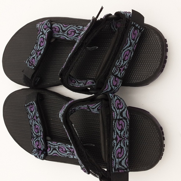 Teva invasion kids sport hiking sandals Black outdoor camp beach 3 choc pad - Picture 5 of 10